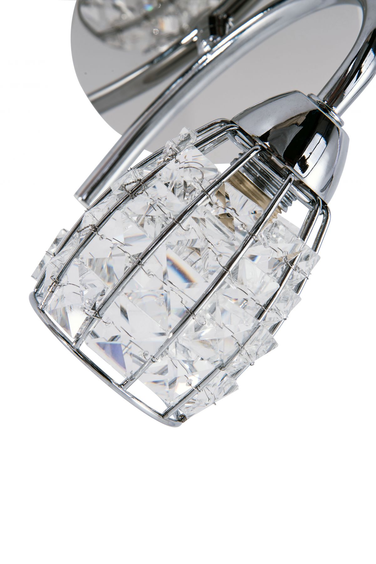 Roma 1 Light Polished Chrome Wall Light with Crystal Shade - Image 2