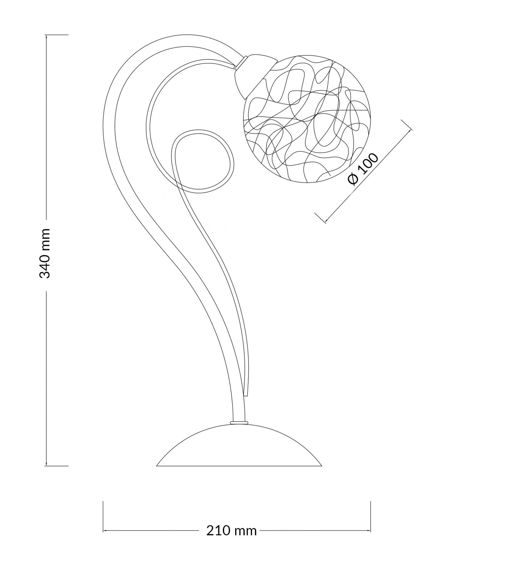 Ronda 1 Light Antique Brass Table Lamp with Mesh Ball Shade - Image 3