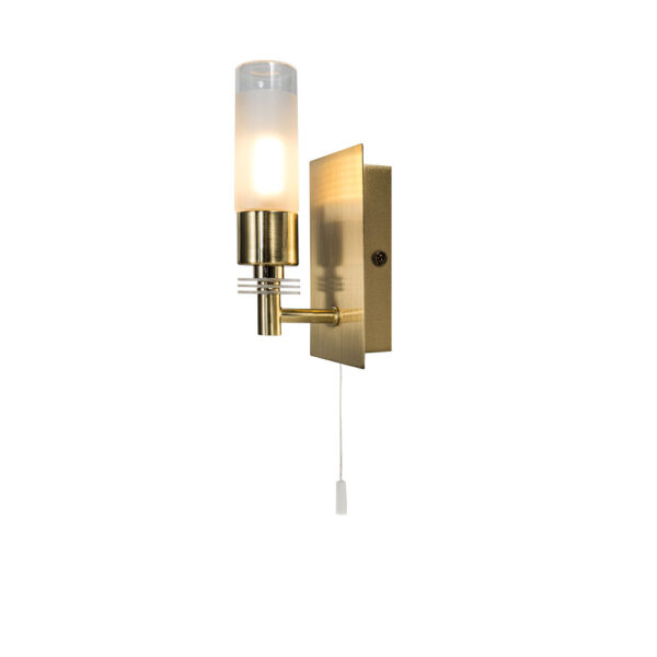 Saturn 1 Light Bathroom Wall Light Satin Brass