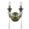 Sophia 2 Light Crystal Wall Light Antique Brass - Image 2
