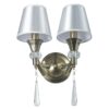 Sophia 2 Light Crystal Wall Light Antique Brass - Image 4