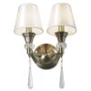 Sophia 2 Light Crystal Wall Light Antique Brass - Image 3