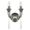 Sophia 2 Light Crystal Wall Light Satin Chrome - Image 2