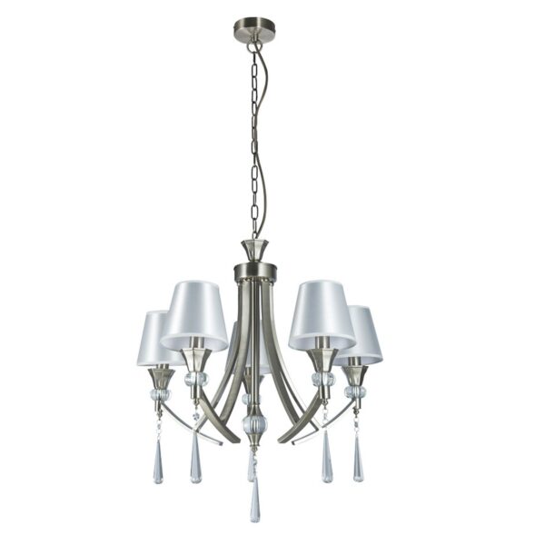 Sophia 5 Light Crystal Ceiling Light Satin Chrome