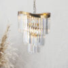Waverly 6 Light Crystal Pendant Satin Brass - Image 2