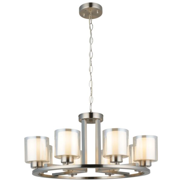 Yara 8 Light Satin Chrome Pendant