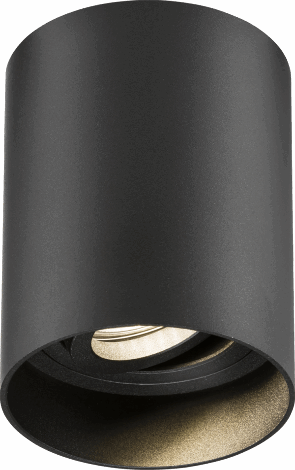 Oran Surface Tilt Round Downlight - Black GU10