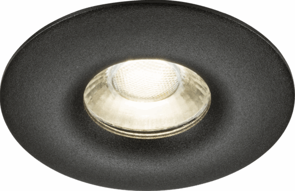 Odina Single Fixed Round Downlight - Black GU10