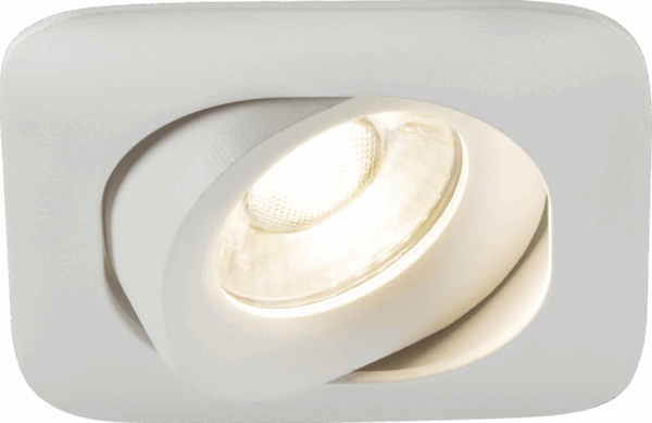 Odina Single Tilt Square Downlight - White GU10