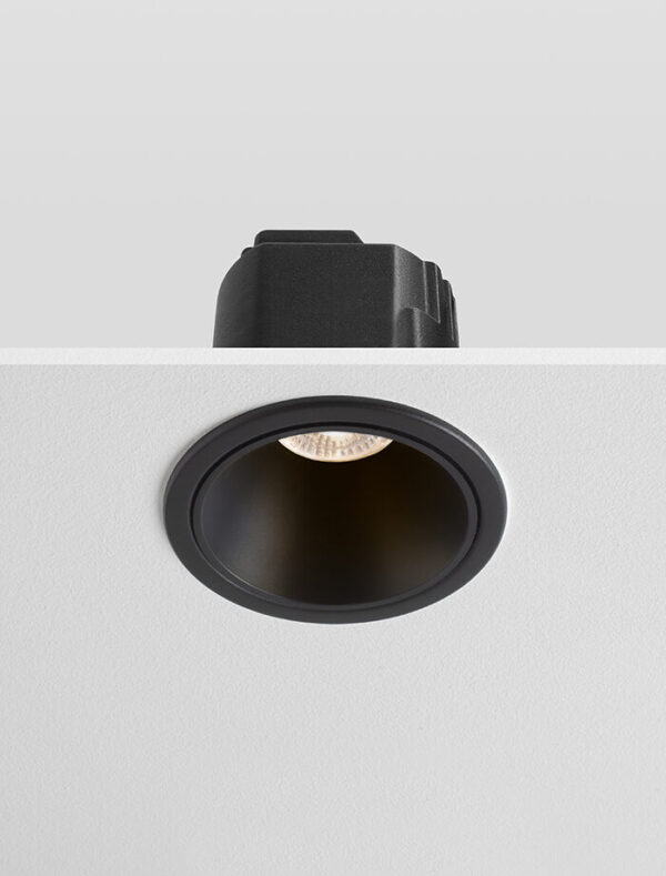 Anti Glare Downlight with Black Trim Black Baffle