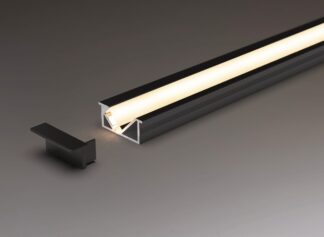 Recessed LED Profile - Angled PRO6R Black 26 x 10.5mm