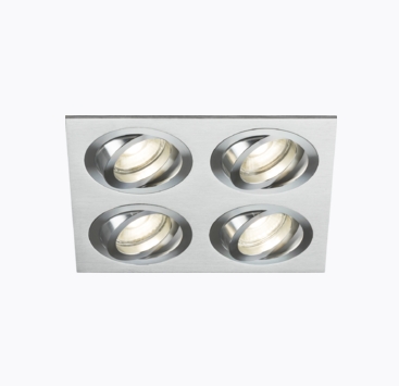 Ambar Quad Tilt Square Downlight Brushed Chrome GU10