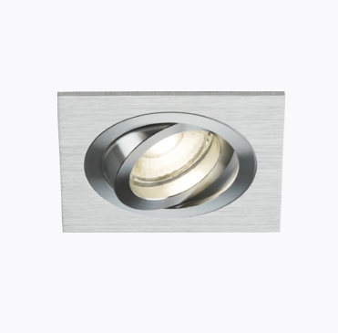 Ambar Single Tilt Square Downlight Brushed Chrome GU10