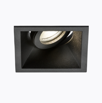 Dipa Single Tilt Square Anti-Glare Downlight Black GU10