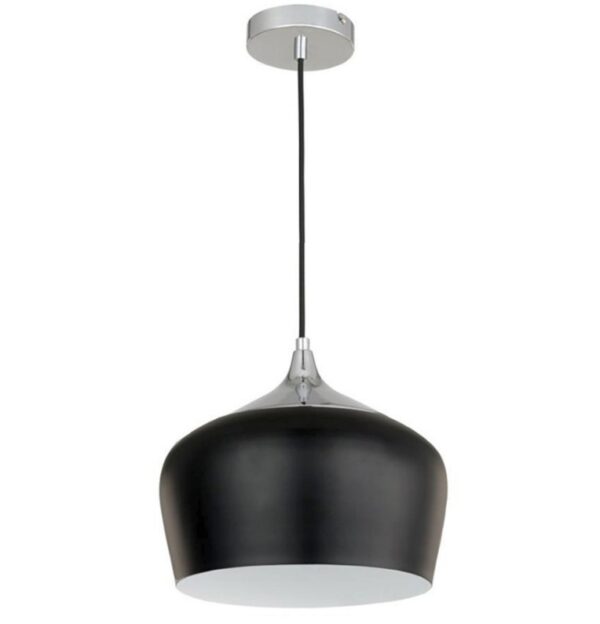 Modena 1 Light Black Metal Pendant