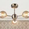 Barbara 3 Light Semi Flush Antique Brass - Image 2