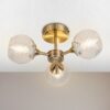 Mona 3 Light Semi Flush Antique Brass - Image 2