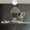 Vanity 1 Light Flush Matt Black with Opal Ball - Image 2