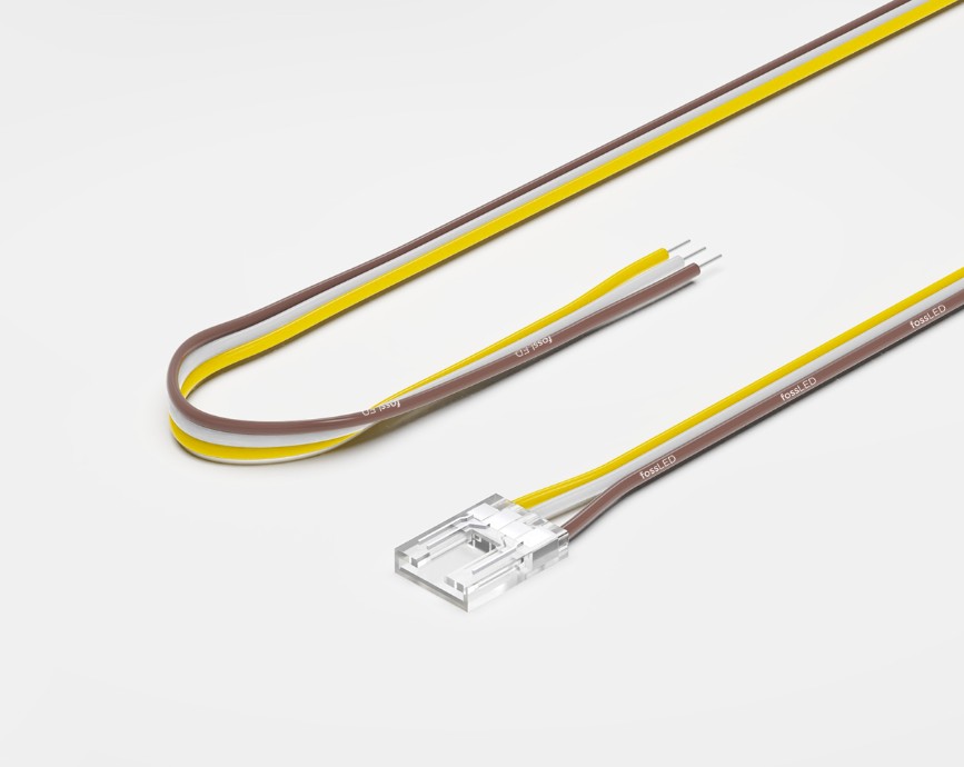New Feed 10mm Tuneable White PCB Strip to Wire connector - 5m Lead